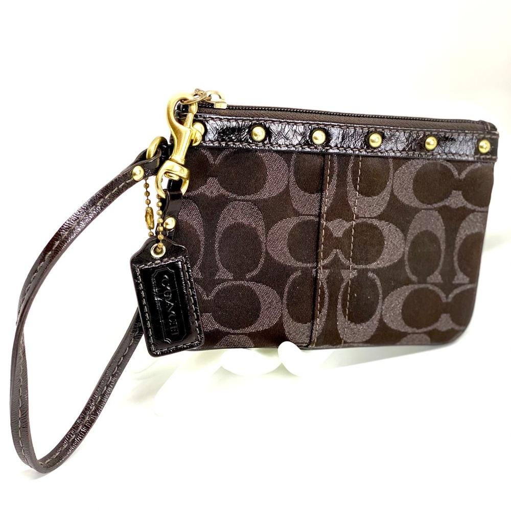 COACH💥VINTAGE💥SIGNATURE STUDDED WRISTLET #42097
